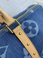 Louis Vuitton KEEPALL BANDOULIÈRE 45 Keepall Bandoulière Monogram Denim Travel Bags Size 45*27*20cm - Image 7