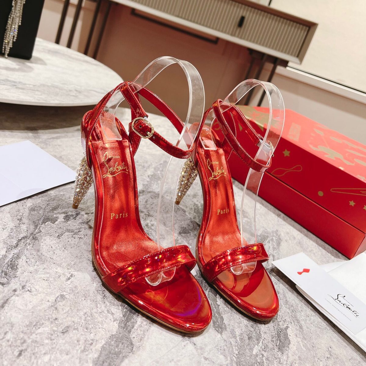 Christian Louboutin Lipstrass Queen Pumps Size 35-41 2-Color - Image 1
