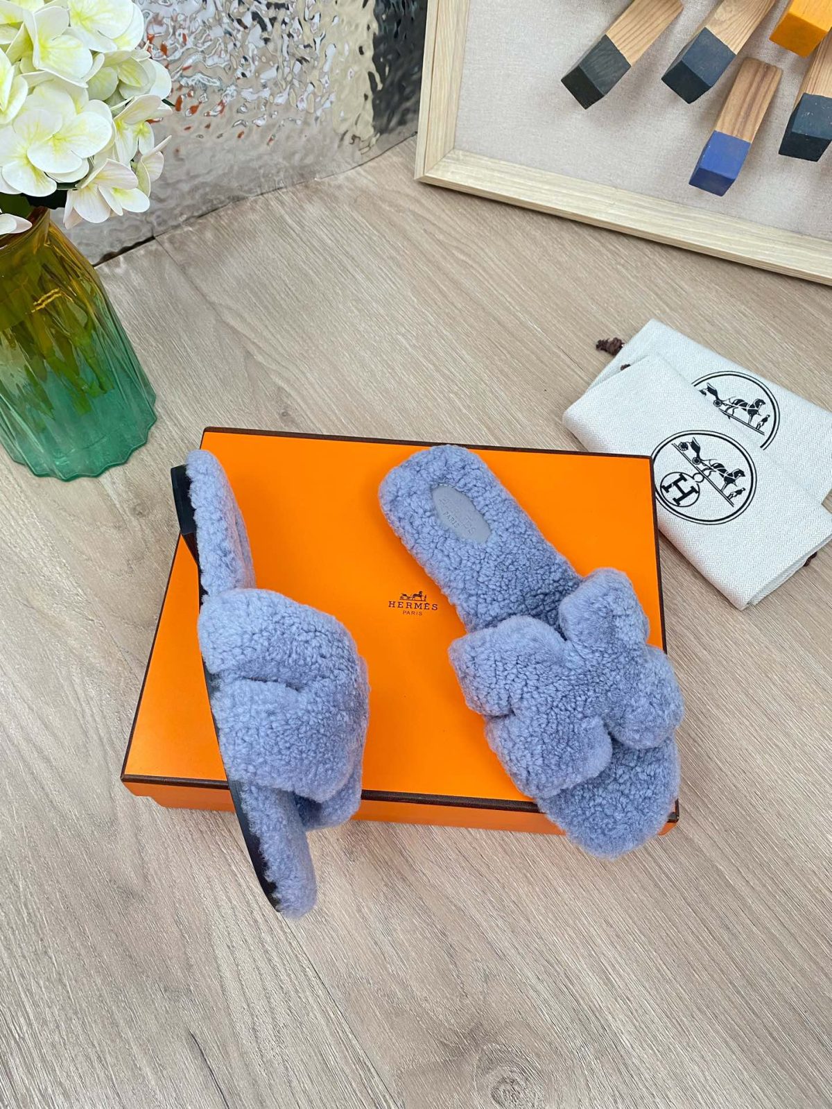 Hermes 23fw Women Winter Slippers Size 36-40 - Image 7