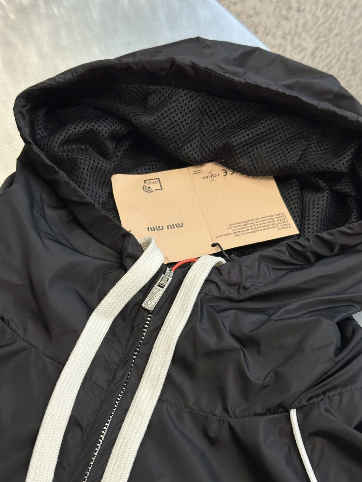 MiuMiu Nylon Zipper Hooded Jacket Size S-XL - Image 2