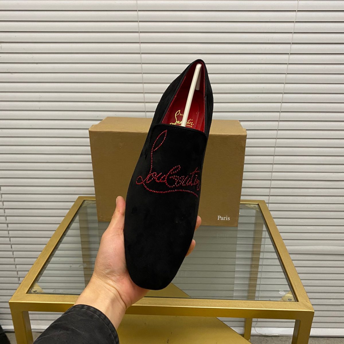 Christian Louboutin Navy Dandelion Strass Loafers Size 39-45 - Image 5