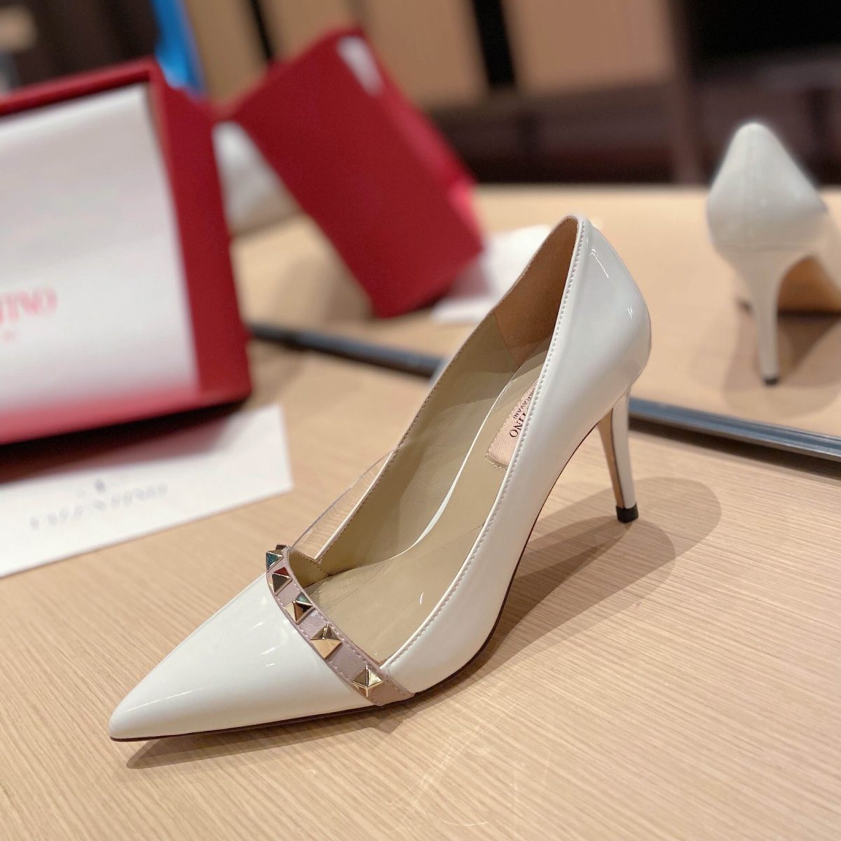 Valentino Rockstud Patent-Leather Pumps Size 35-41 3-Color - Image 1
