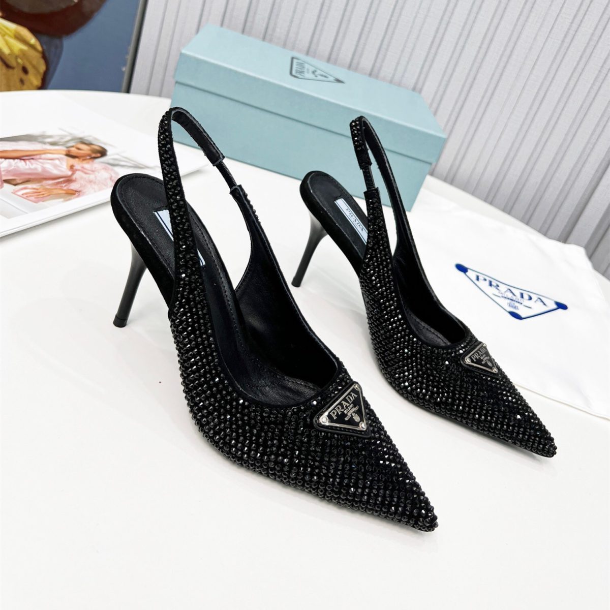 Prada Brushed Leather Slingback Pumps Size 35-41 3-Color - Image 1