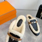 Hermes 23fw Women Winter Slippers Size 36-41 - Image 5