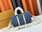 Louis Vuitton M46271 Keepall 25 Denim Cowboy Shoulder Bags Size 25*15*11cm - Image 4