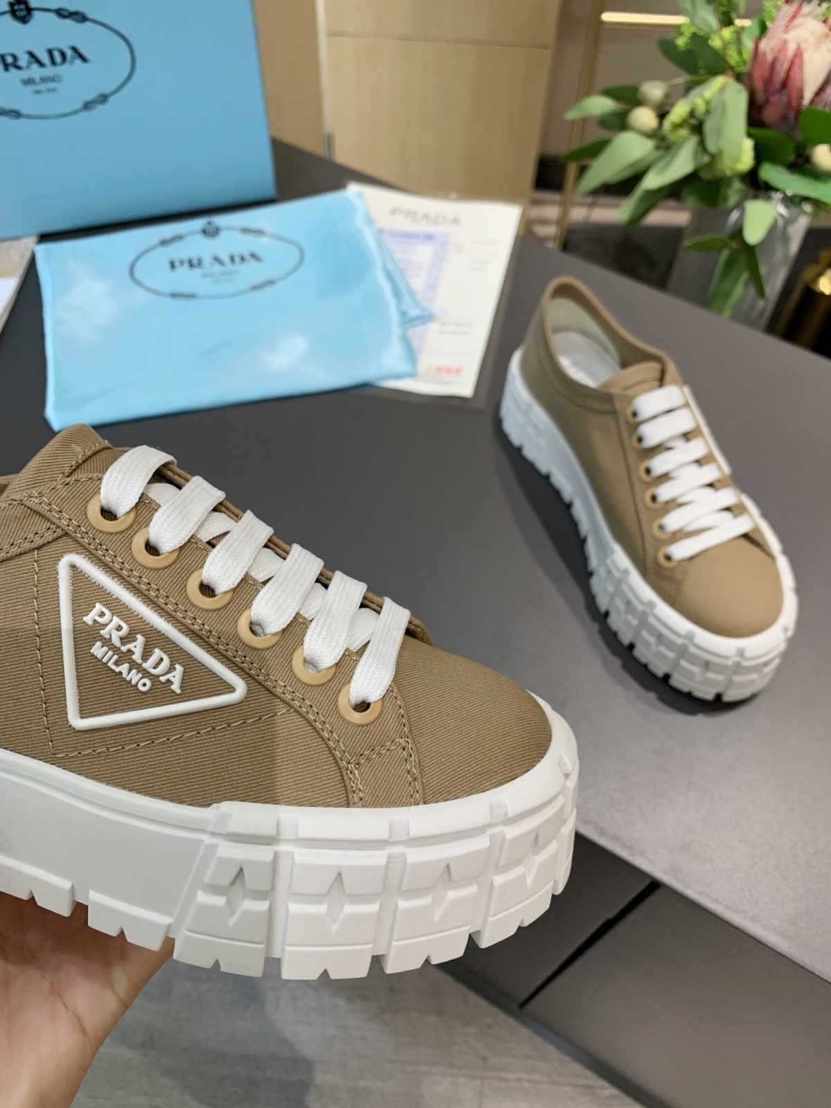 Prada 2024 New Double Wheel Re-Nylon gabardine Sneaker Size 36-41 - Image 8