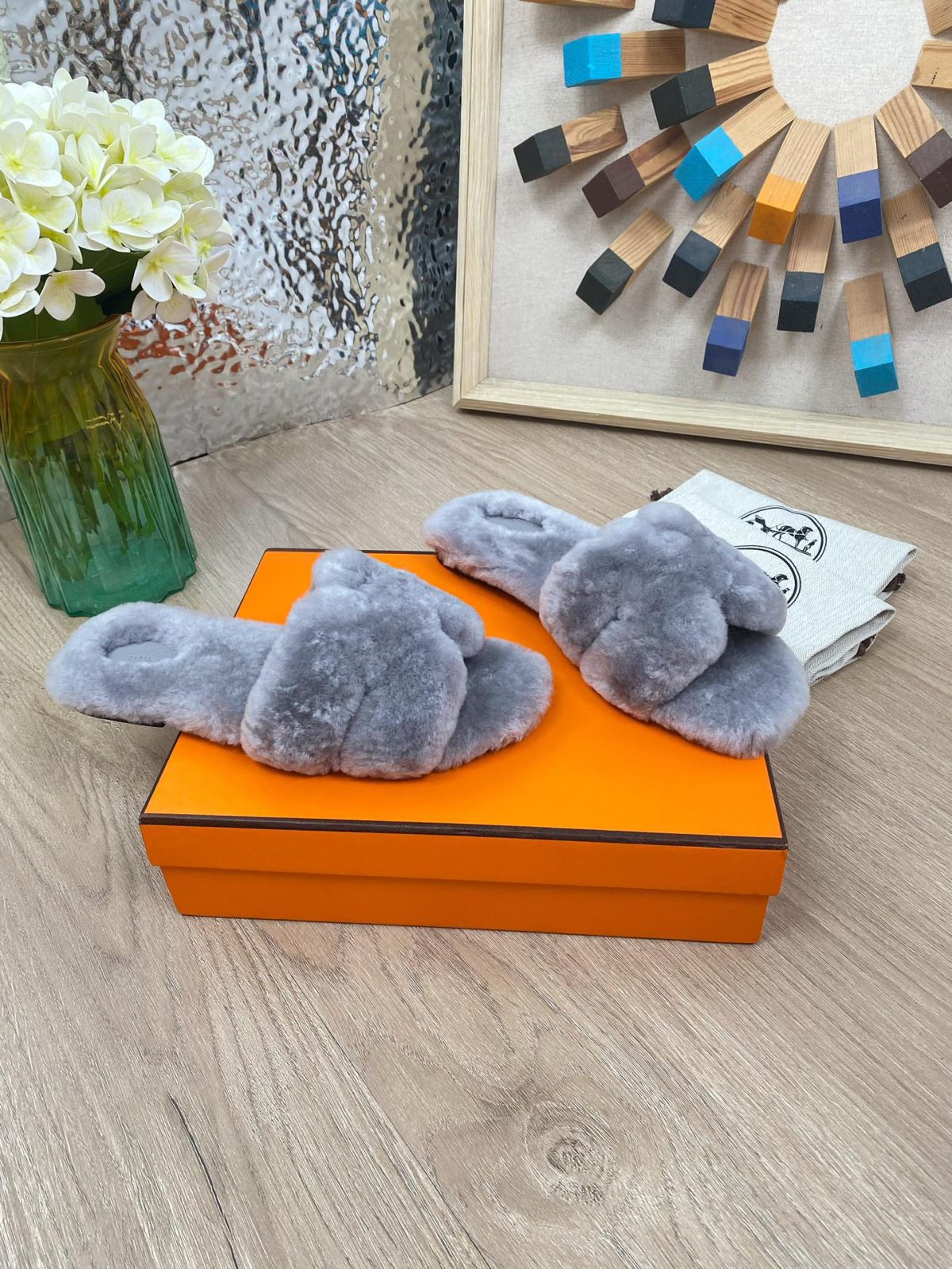 Hermes 23fw Women Winter Slippers Size 36-40 - Image 9
