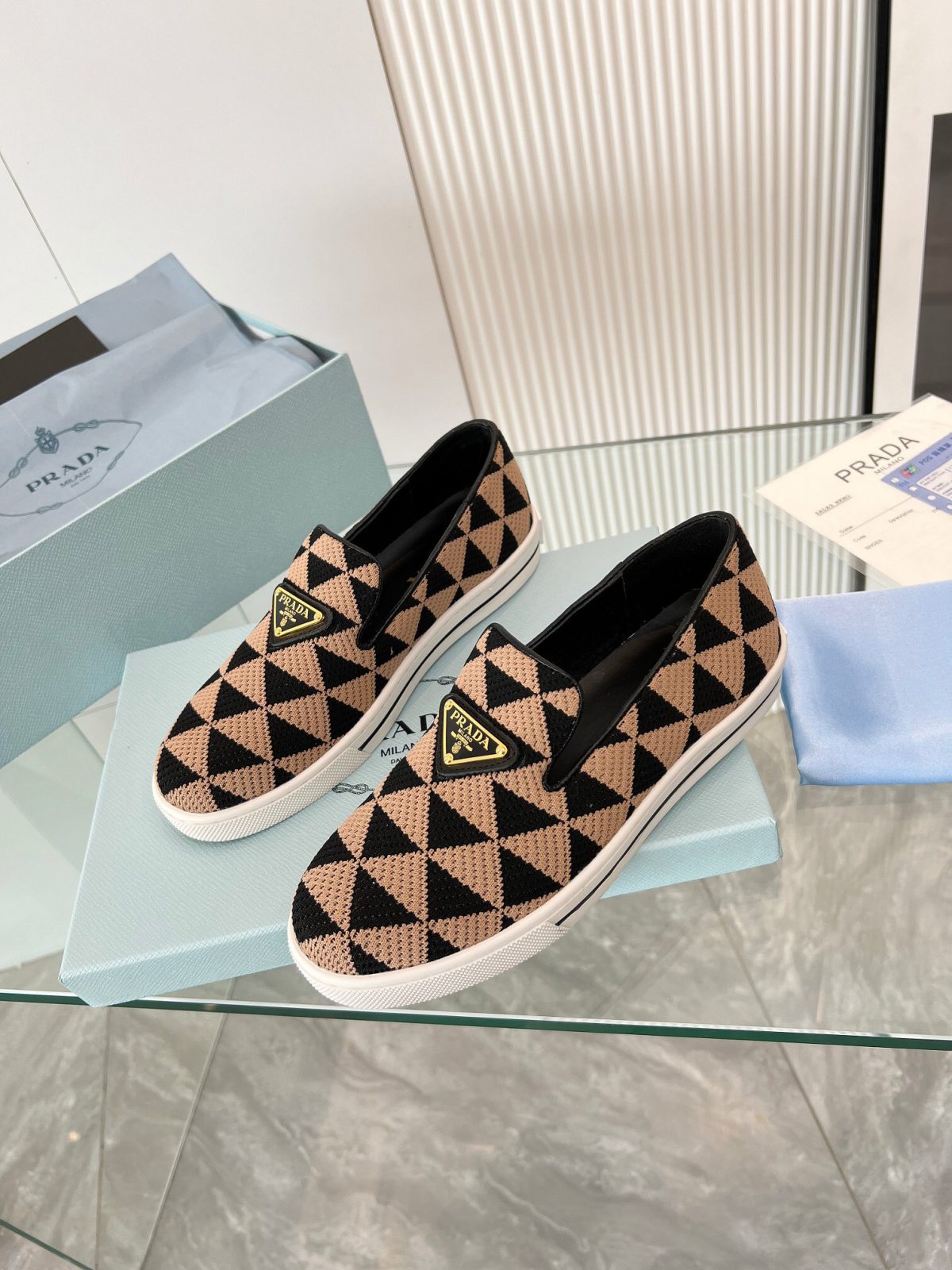 Prada 2024 Women Embroidered fabric slip-on Shoes Loafers Size 36-41 - Image 2