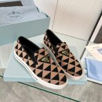 Prada 2024 Women Embroidered fabric slip-on Shoes Loafers Size 36-41