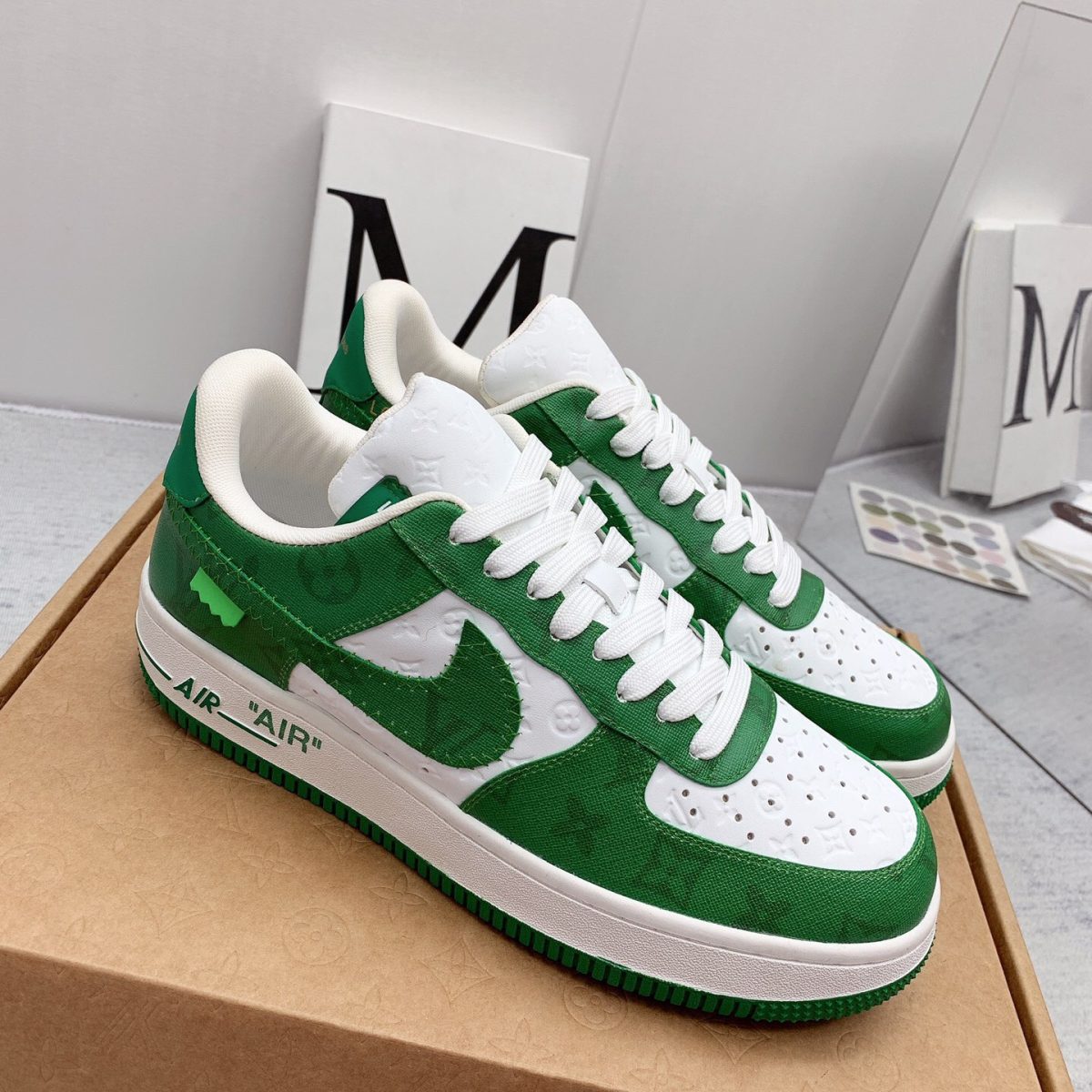 Louis Vuitton x Off White x Air Force 1 Sneaker Size 36-45   9-Color - Image 1