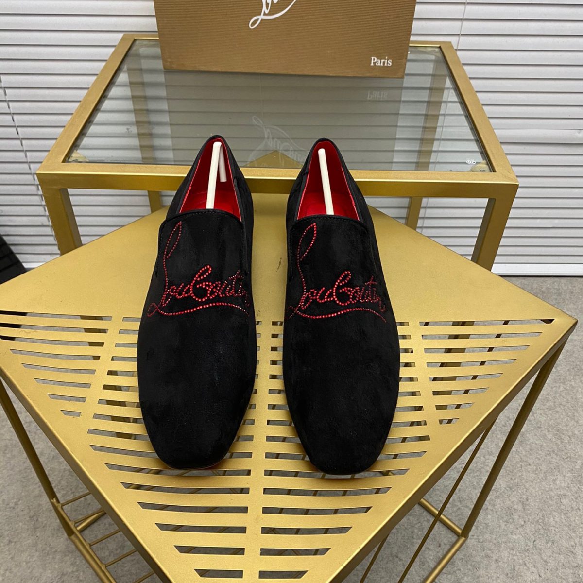 Christian Louboutin Navy Dandelion Strass Loafers Size 39-45 - Image 2