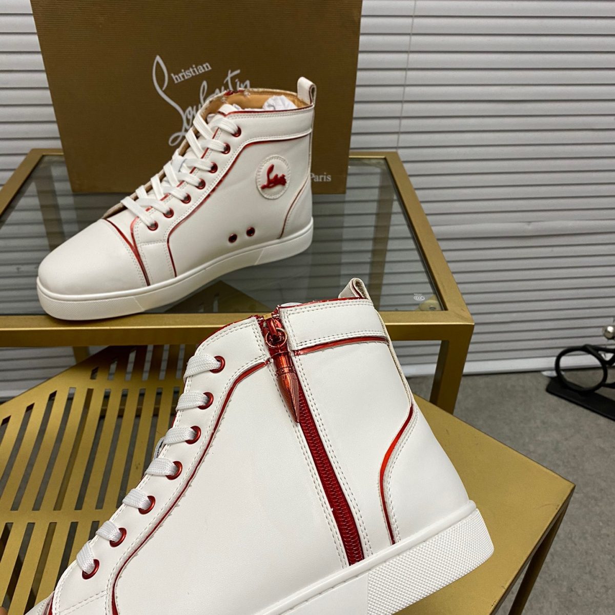 Christian Louboutin Louis the Lips High-Top Sneaker Size 36-46 - Image 7
