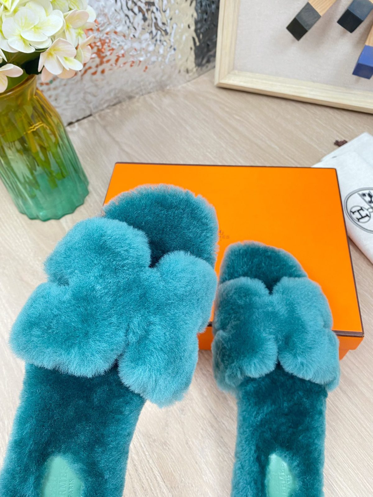 Hermes 23fw Women Winter Slippers Size 36-40 - Image 5