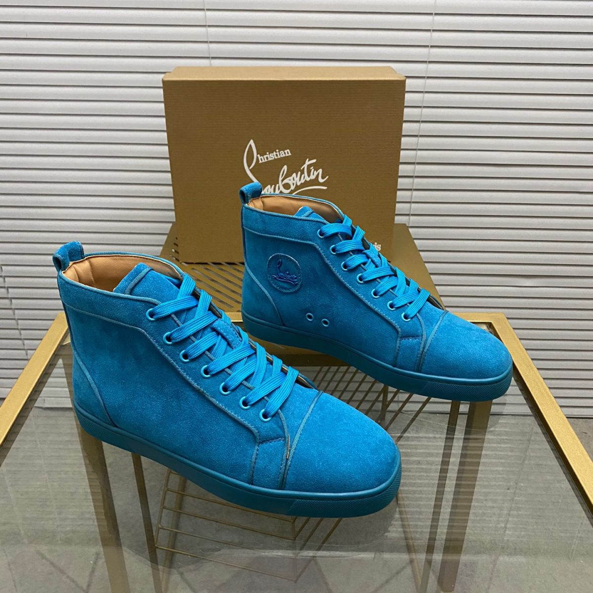 Christian Louboutin Louis High-Top Sneaker Size 36-46  7-Color - Image 1