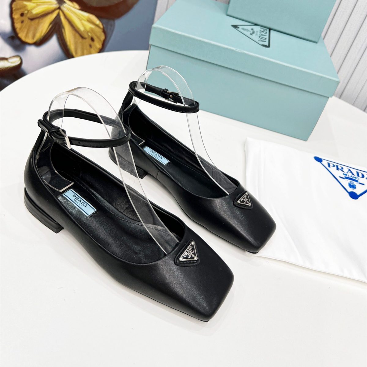 Prada Metallic Leather Ballerinas Pumps Size 35-41 3-Color - Image 1
