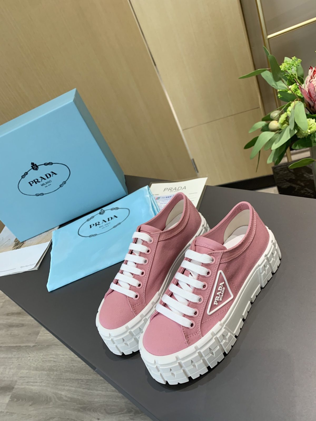 Prada 2024 New Double Wheel Re-Nylon gabardine Sneaker Size 36-41 - Image 3