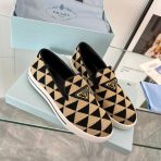 Prada 2024 Women Embroidered fabric slip-on Shoes Loafers Size 36-41