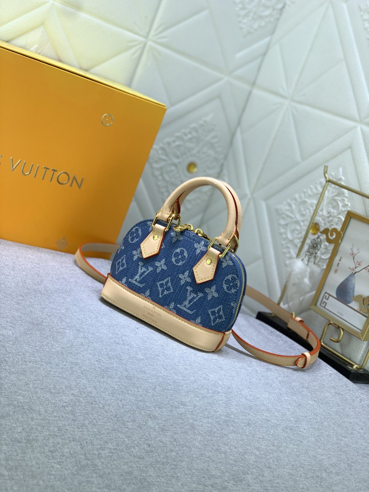 Louis Vuitton M82717 Alma Nano Denim Cowboy Shoulder Bags Size 18*12*8cm - Image 2