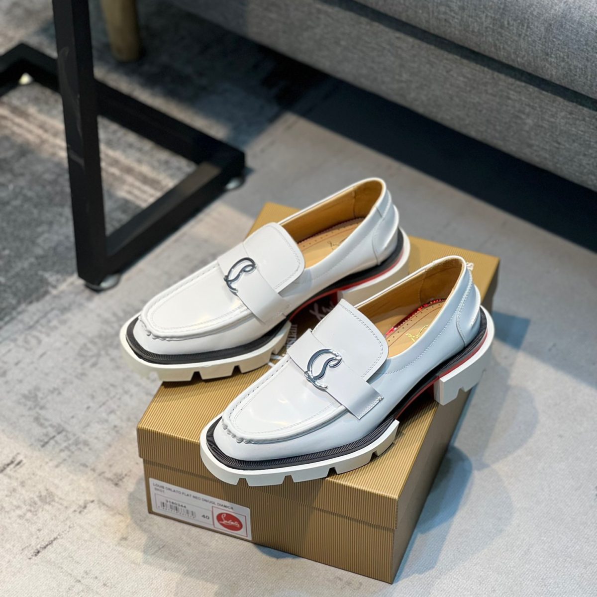 Christian Louboutin CL Moc Lug Strass Loafers Size 39-45 3-Color - Image 1