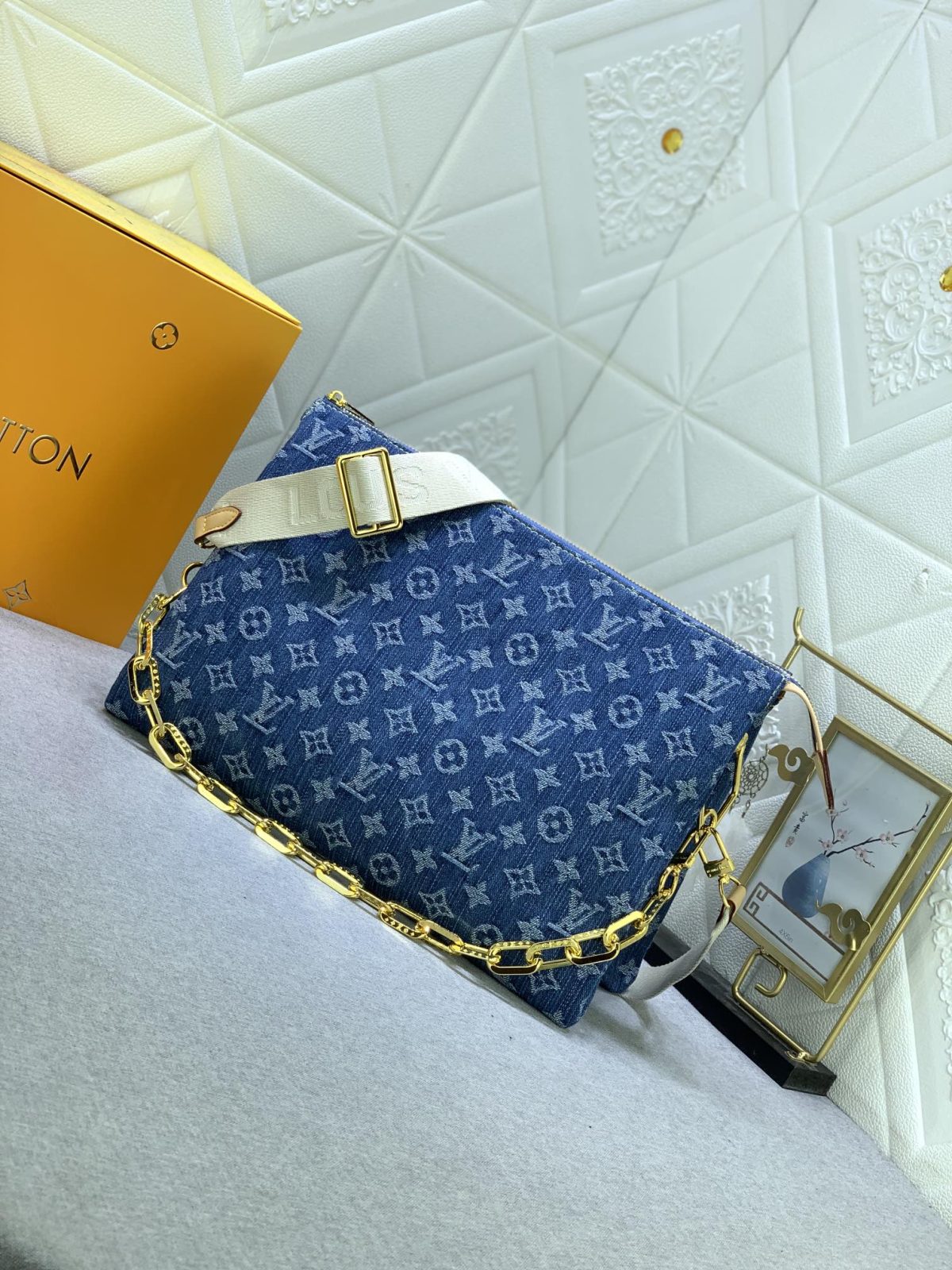 Louis Vuitton Monogram Coussin Denim Cowboy Shoulder Bags Size 34*24*12cm - Image 2
