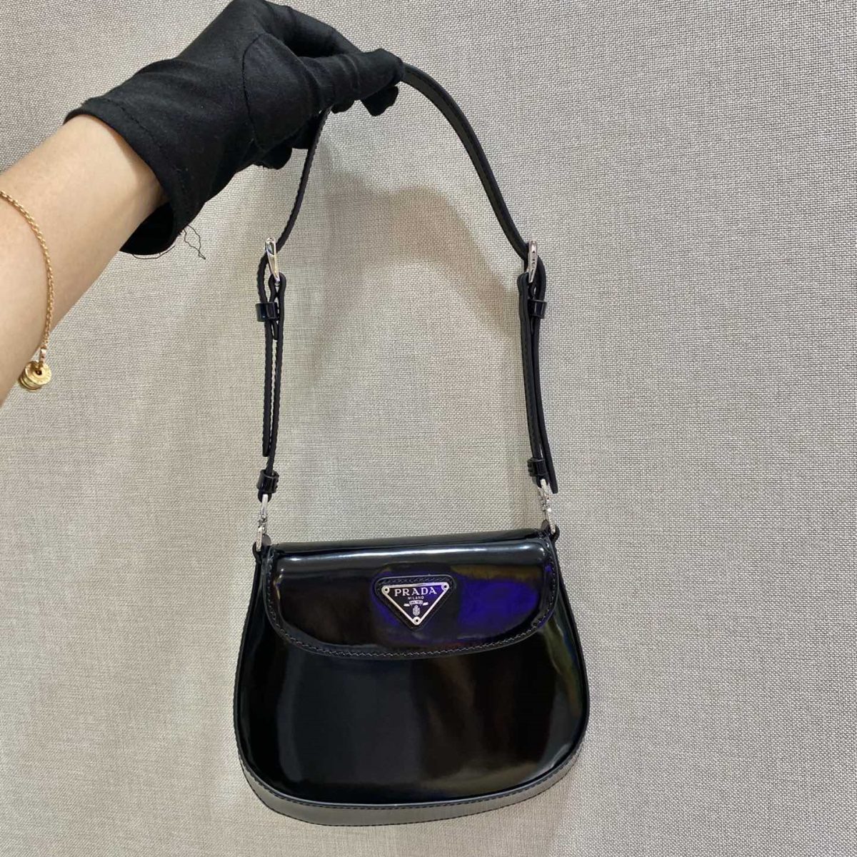 Prada 1BH188 Cleo brushed Leather Shoulder Bags Size 17*14.5*3cm - Image 2