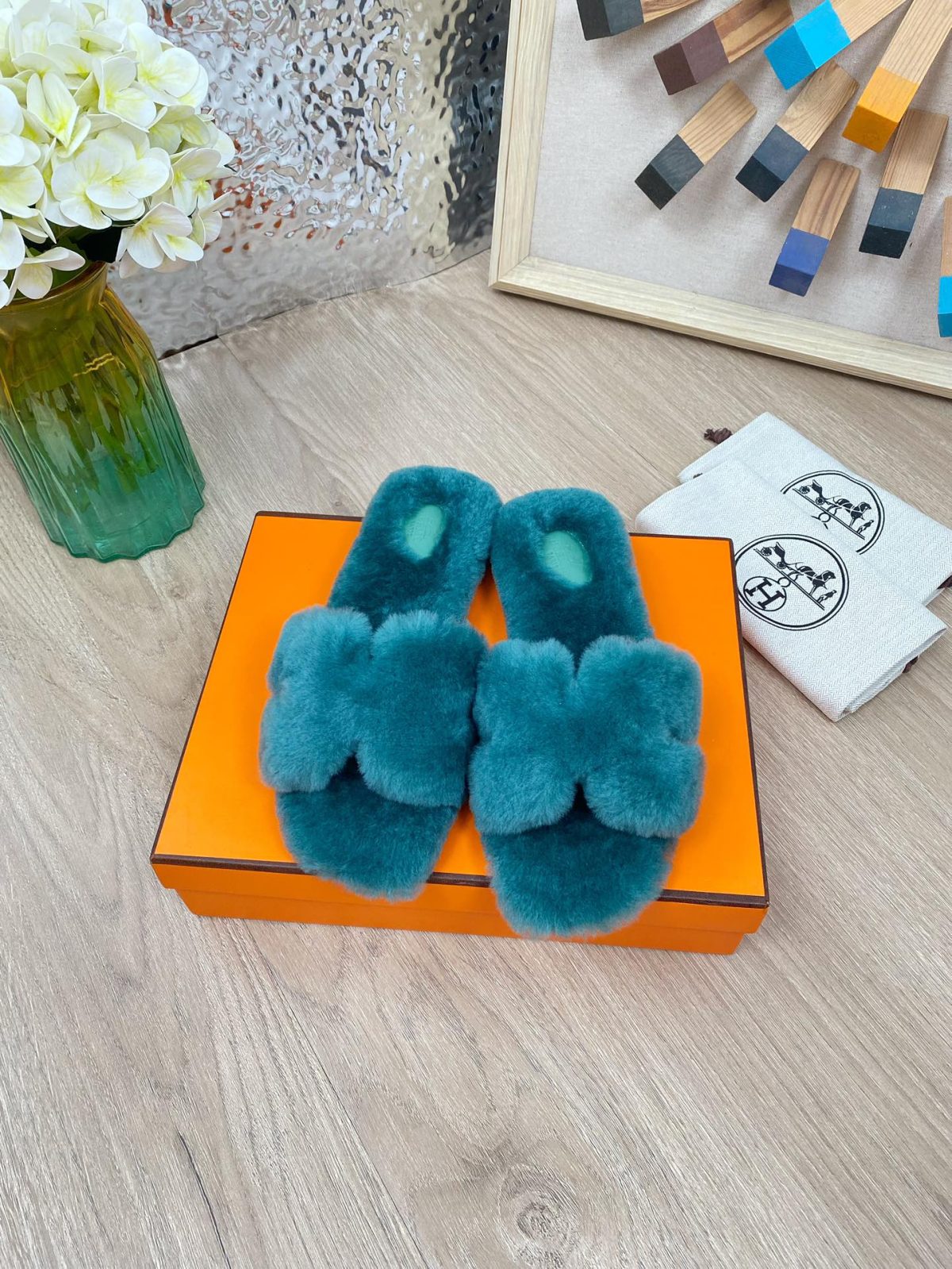 Hermes 23fw Women Winter Slippers Size 36-40 - Image 2