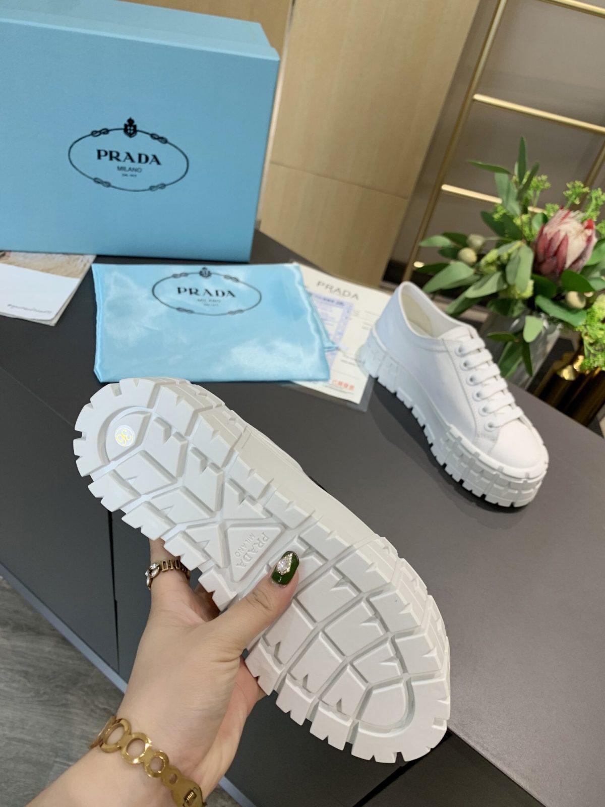 Prada 2024 New Double Wheel Re-Nylon gabardine Sneaker Size 36-41 - Image 6