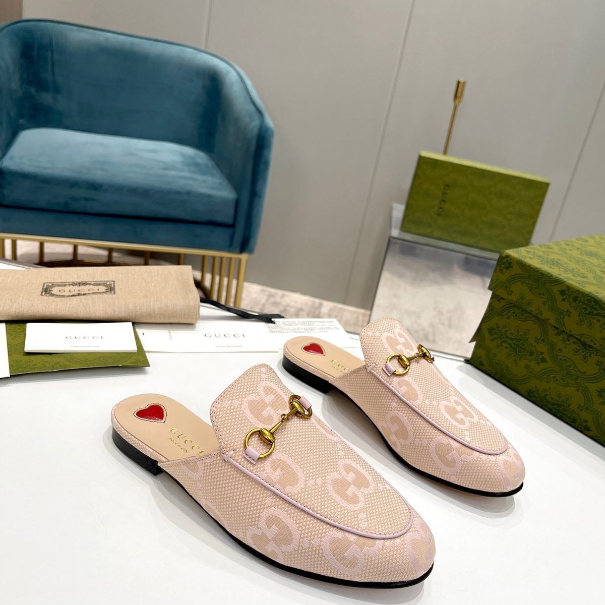 Gucci Princetown GG Slippers Size 35-41 6-Color - Image 1