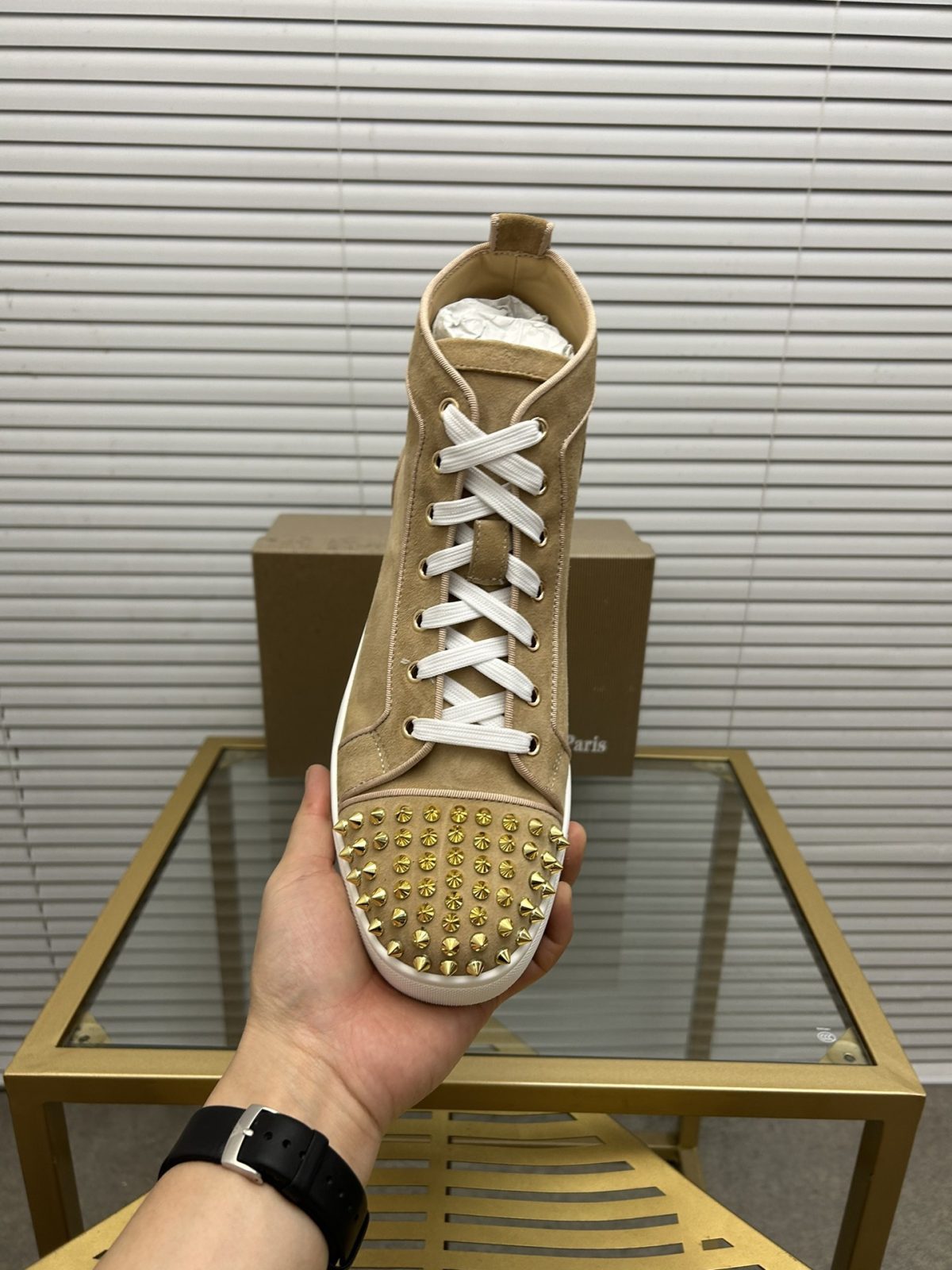 Christian Louboutin Lou Spikes High-Top Sneaker Size 36-46 - Image 5