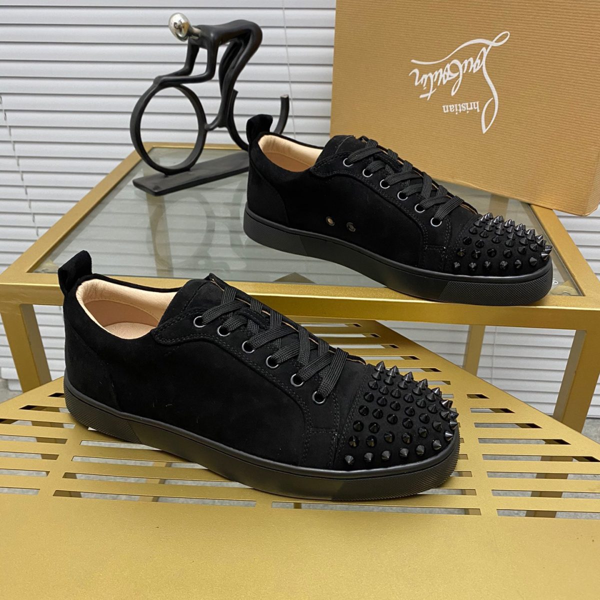 Christian Louboutin Louis Junior Spikes Sneaker Size 36-46  10-Color - Image 1