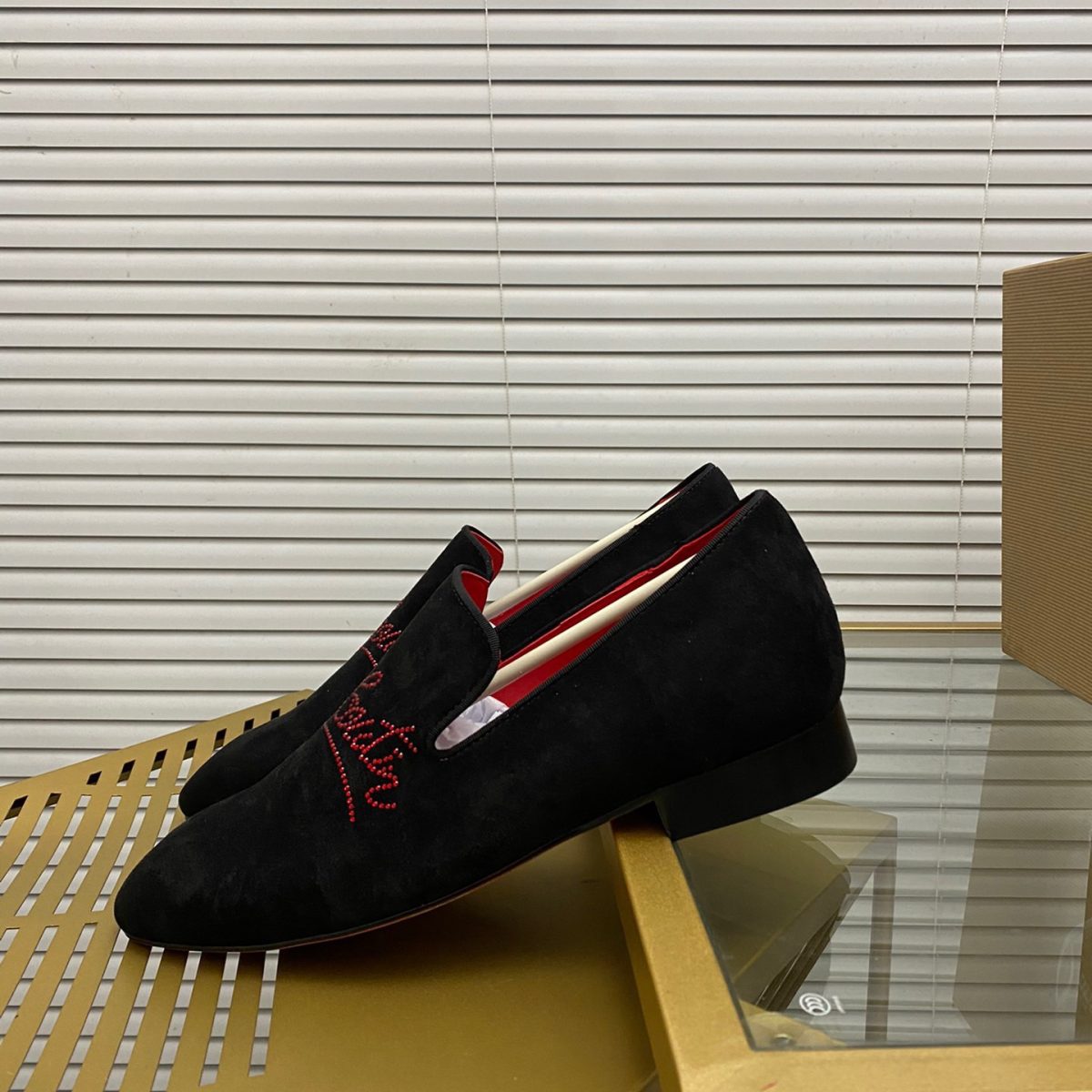 Christian Louboutin Navy Dandelion Strass Loafers Size 39-45 - Image 3