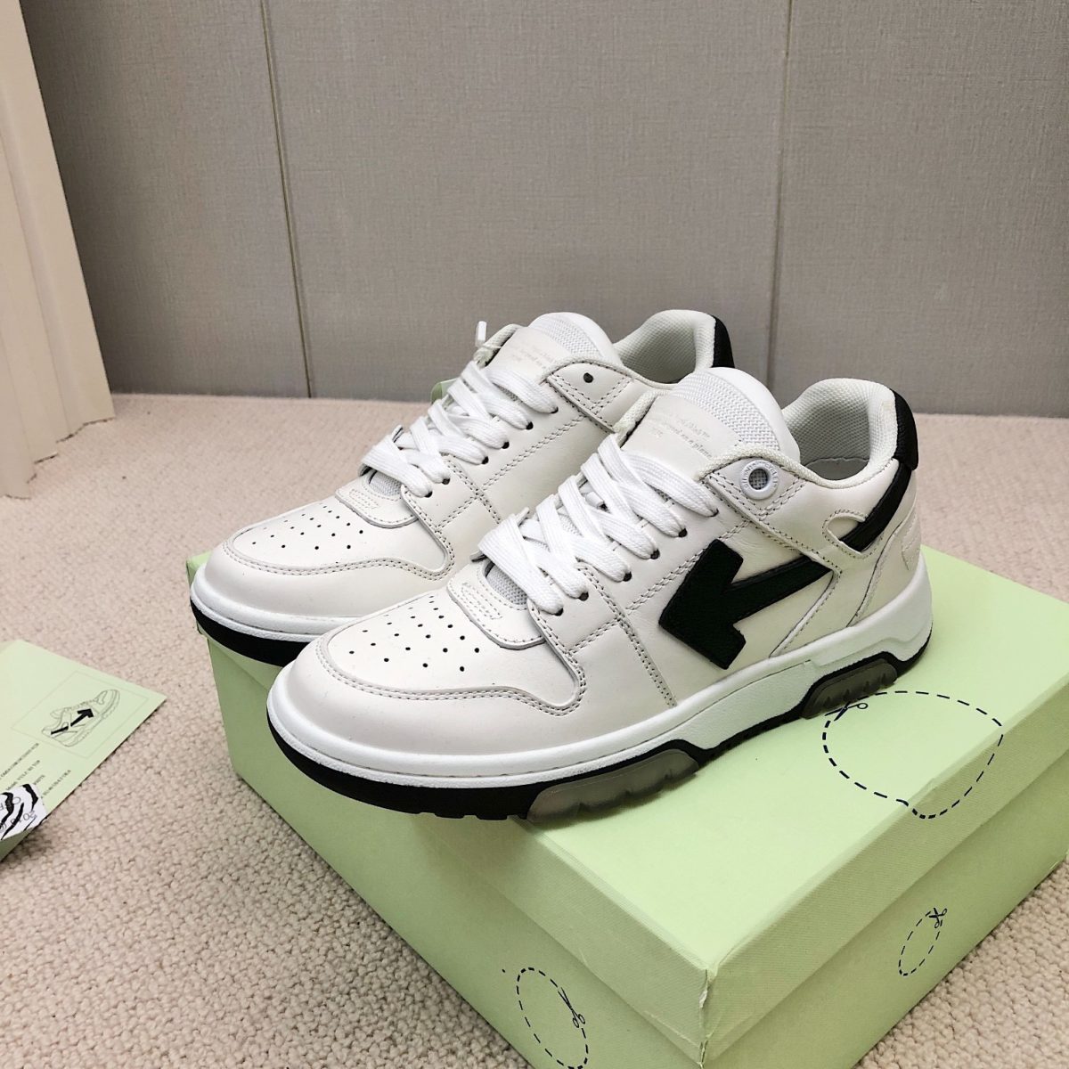 OFF White Out of Office Calf Leather Sneaker Size 35-46   8-Color - Image 1