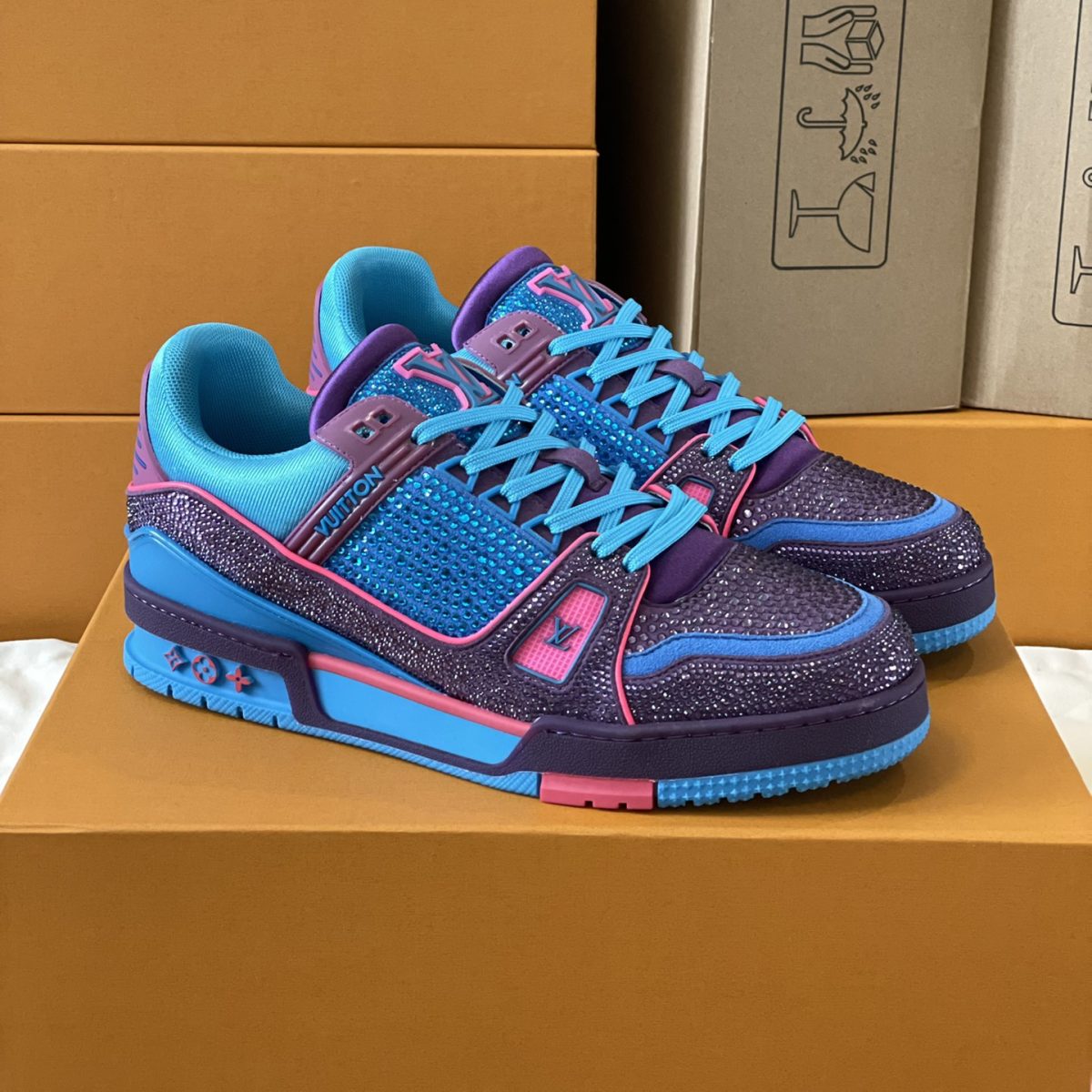 Louis Vuitton LV Trainer Diamond Sneaker Size 36-46 - Image 1