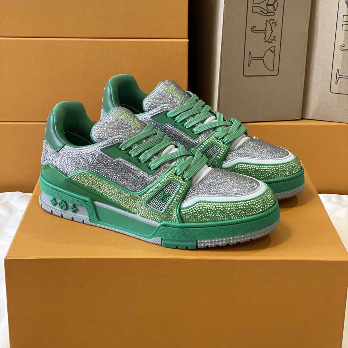 Louis Vuitton LV Trainer Diamond Sneaker Size 36-46 - Image 1