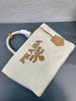 Prada 1BG474 Medium linen blend tote Bag Size 31*25*14cm - Image 9