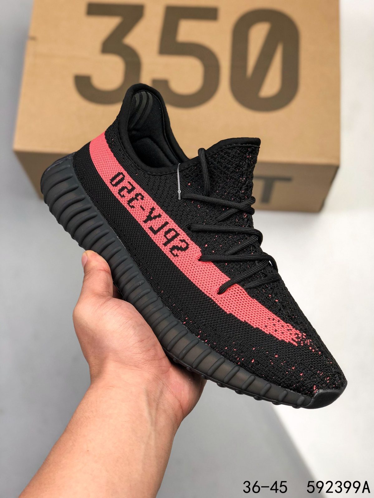 Yeezy 350 Boost 350 V2 Mens/Women Sneakers Shoes Black4 36 - 45 - Image 1