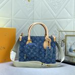 Louis Vuitton M46373 OnTheGo Monogram Reverse Giant Denim Cowboy Shoulder Bags Size 25*19*11.5cm