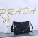 Prada 2VH113 Re-Nylon and Saffiano Leather Shoulder Bags Size 24*18.5*6cm - Image 2