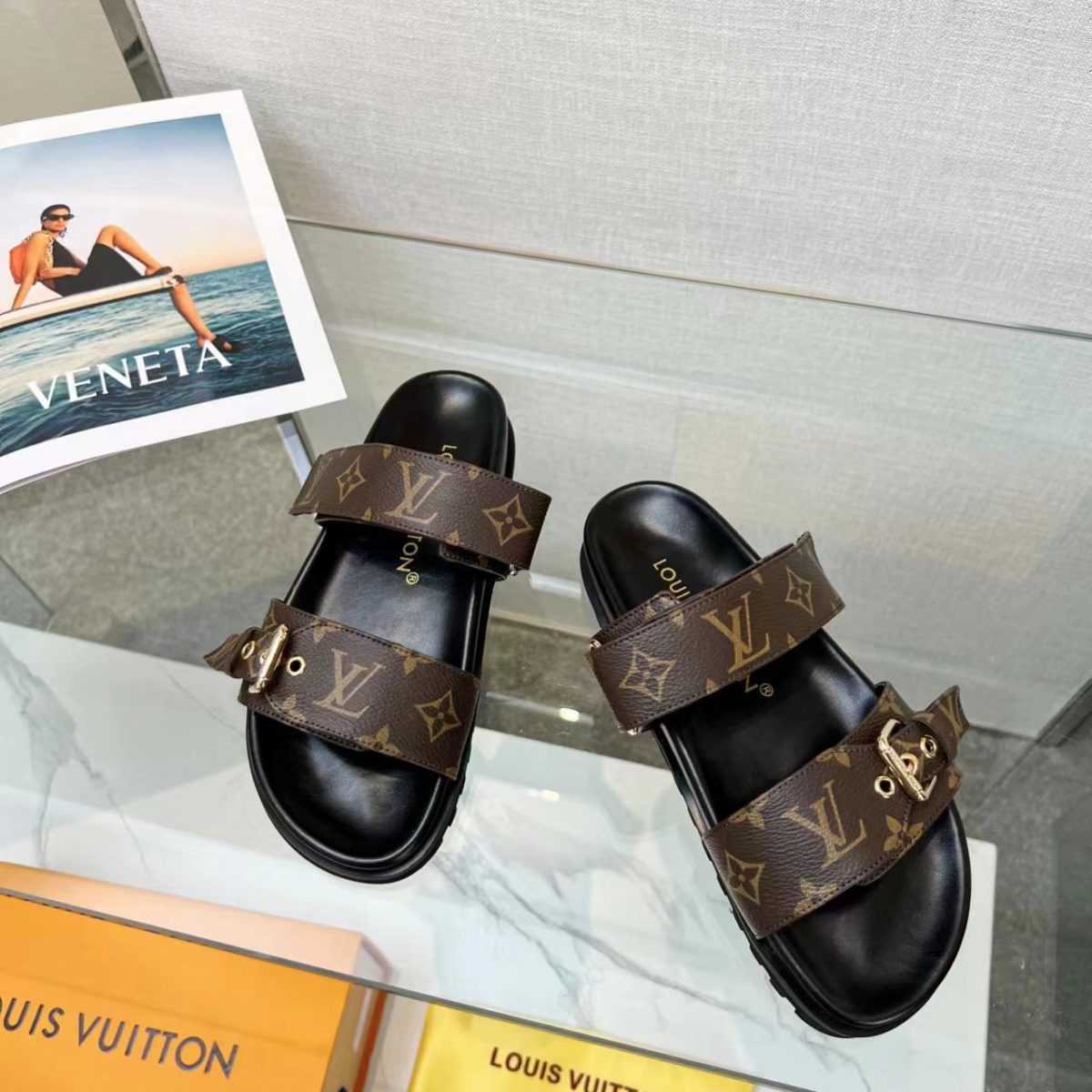 Louis Vuitton Bom Dia Flat Comfort Slippers Size 36-41 3-Color - Image 1
