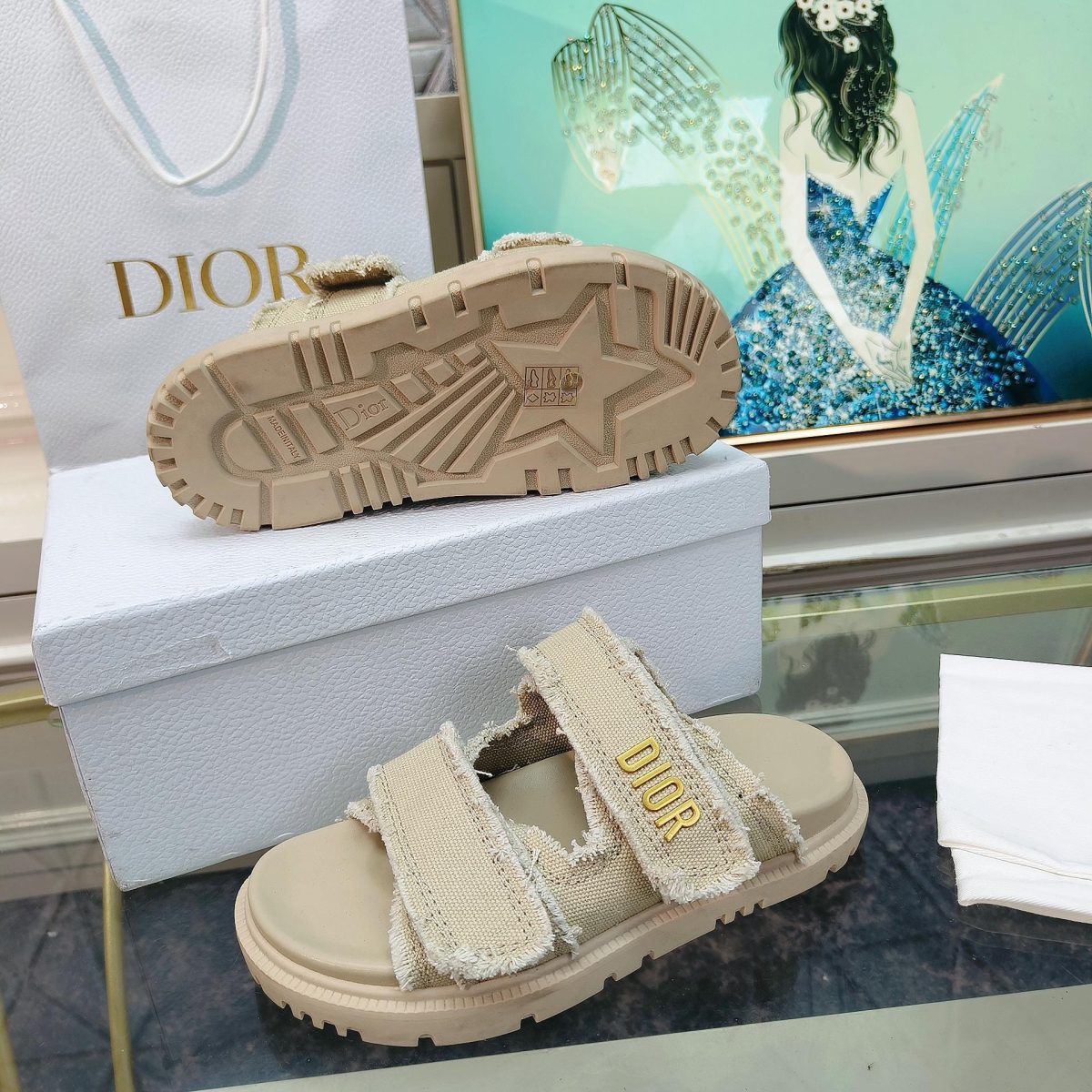 Dior Velcro Women Slippers Size 36-41 - Image 9
