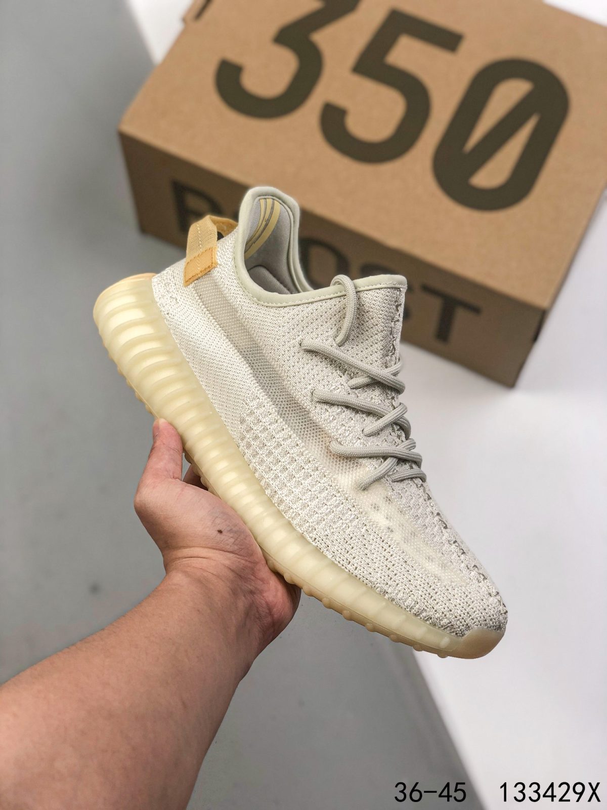Yeezy 350 Boost 350 V2 Mens/Women Sneakers Shoes Light Yellow 36 - 45 - Image 1