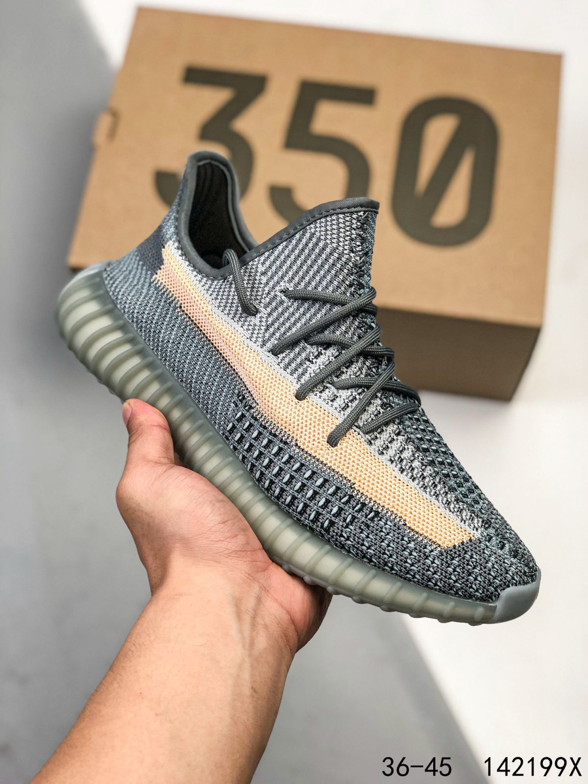 Yeezy 350 Boost 350 V2 Mens/Women Sneakers Shoes Light Green1 36 - 45 - Image 1