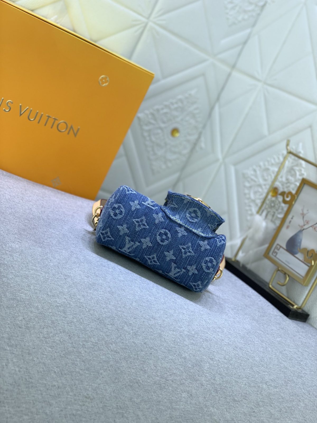 Louis Vuitton M82950 Nano Speedy Denim Cowboy Shoulder Bags Size 16*7*10cm - Image 4