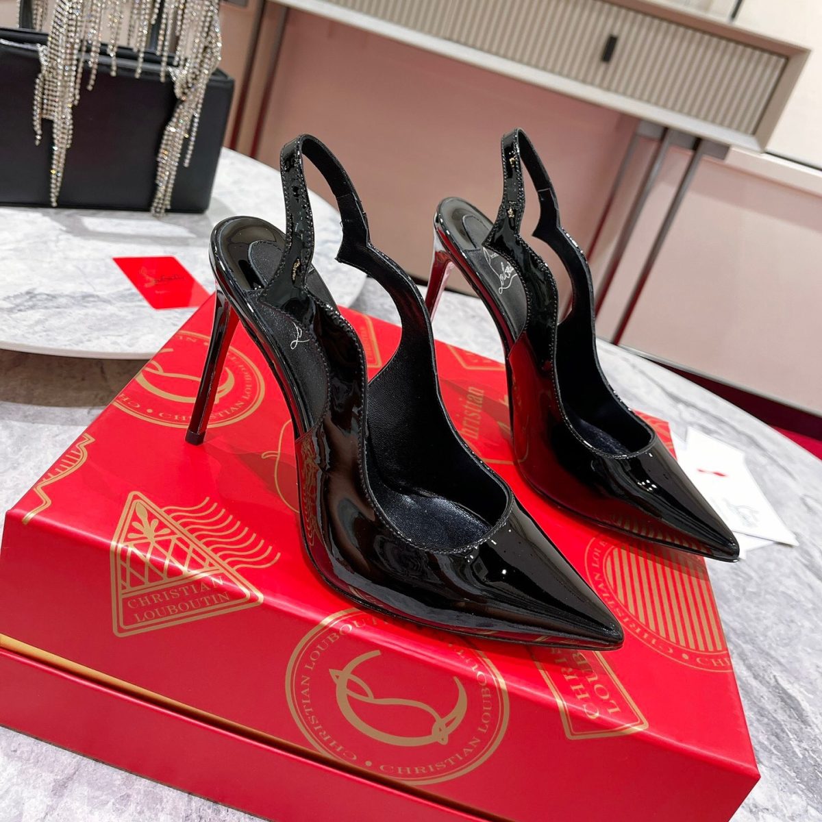 Christian Louboutin Hot Chick Sling Pumps Size 35-41 3-Color - Image 1