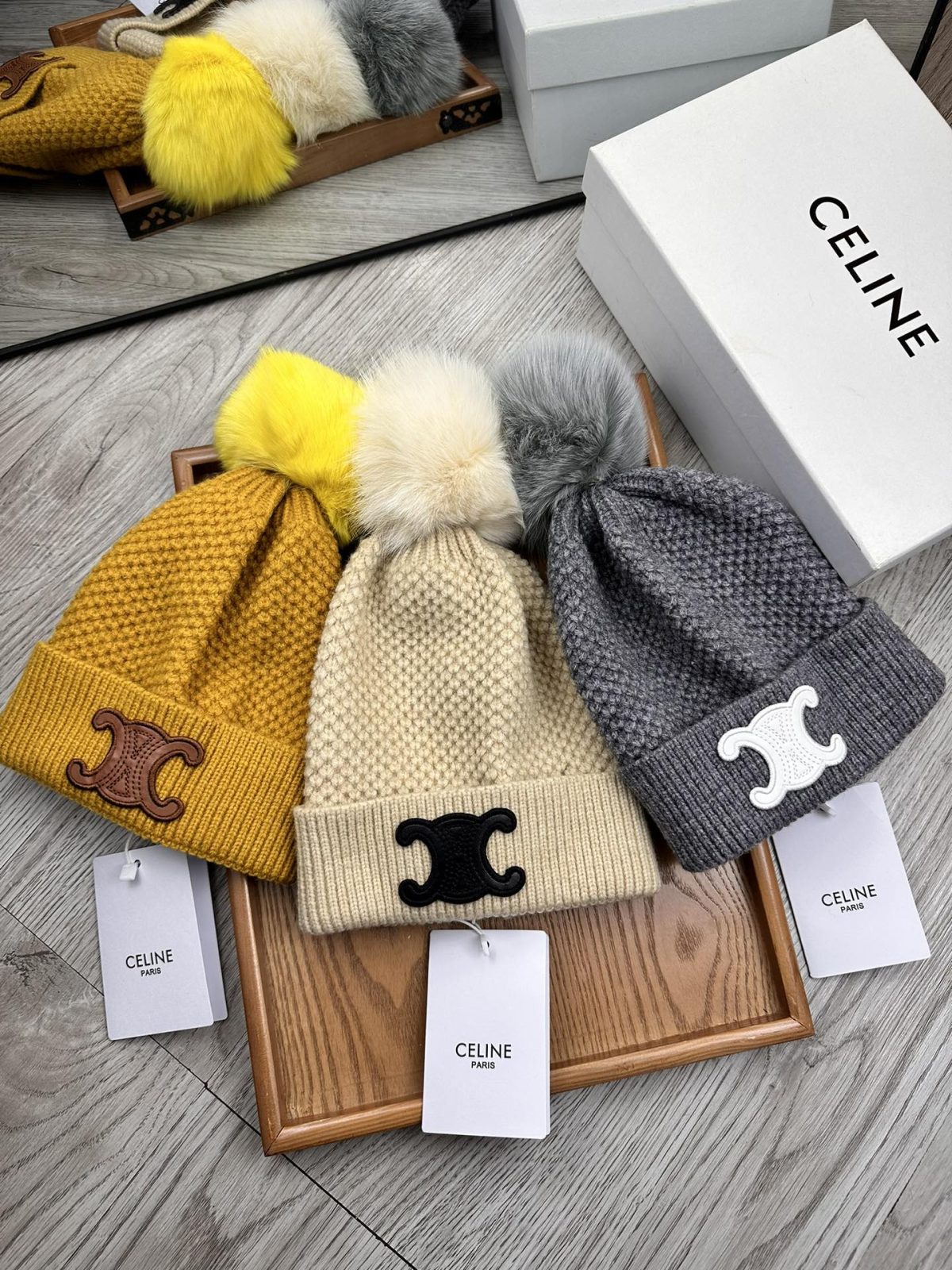 Celine Knitted Hat 3-Color - Image 1